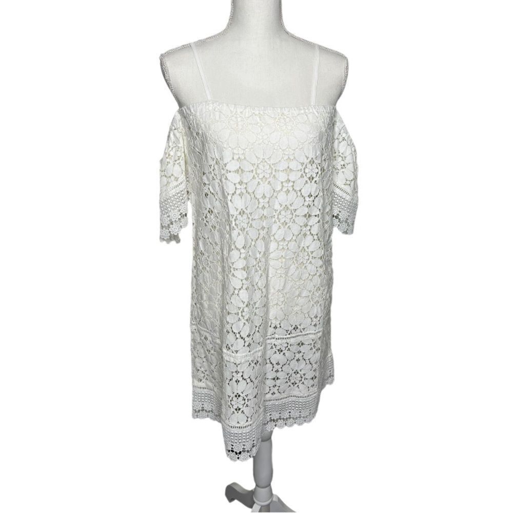 SOLITAIRE SWIM White Lace Cover Up Dress. Size Small NWOT
